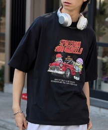 ヴィンテージライクデザイングラフィックプリント半袖Tシャツ