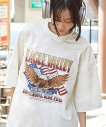 MONO-MART（モノマート）の「ヴィンテージライクデザイングラフィックプリント半袖Ｔシャツ（Tシャツ/カットソー）」