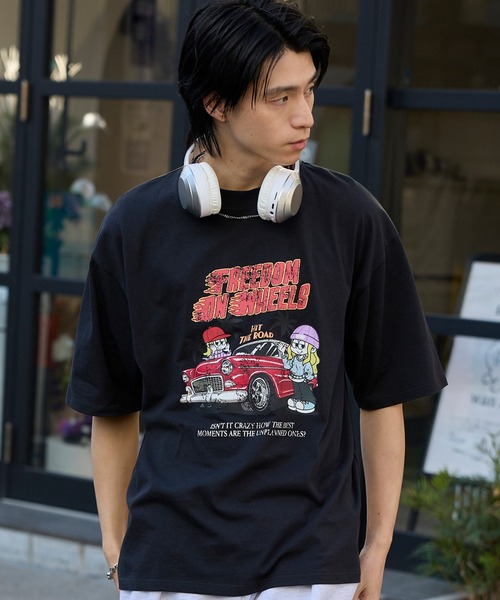 MONO-MART(モノマート)の「ヴィンテージライクデザイングラフィックプリント半袖Tシャツ(Tシャツ/カットソー・レディース・ブラック系1/ブラック系3/スミクロ/ブラック系/ホワイト系/ブラック系2/オフホワイト/ブラック系5/ブラック系4・M/L)」の10枚目の写真