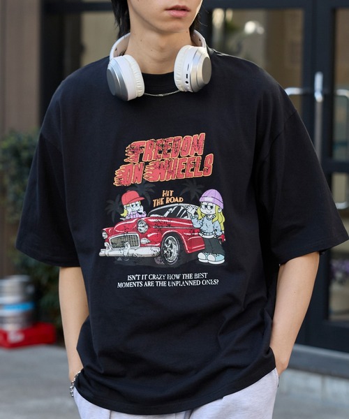 MONO-MART(モノマート)の「ヴィンテージライクデザイングラフィックプリント半袖Tシャツ(Tシャツ/カットソー・レディース・ブラック系1/ブラック系3/スミクロ/ブラック系/ホワイト系/ブラック系2/オフホワイト/ブラック系5/ブラック系4・M/L)」の14枚目の写真