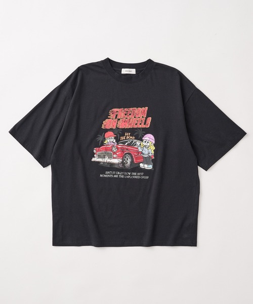 MONO-MART(モノマート)の「ヴィンテージライクデザイングラフィックプリント半袖Tシャツ(Tシャツ/カットソー・レディース・ブラック系1/ブラック系3/スミクロ/ブラック系/ホワイト系/ブラック系2/オフホワイト/ブラック系5/ブラック系4・M/L)」の22枚目の写真