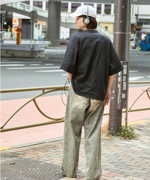 ヴィンテージライクデザイングラフィックプリント半袖Tシャツ MONO