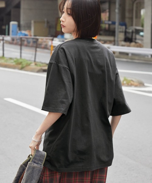 ヴィンテージライクデザイングラフィックプリント半袖Tシャツ（T