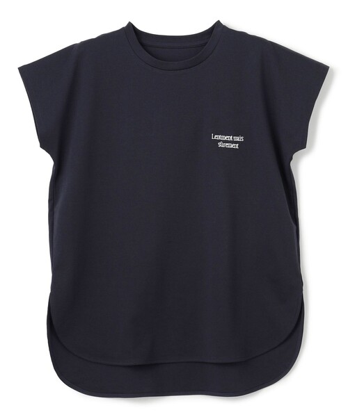 UNFILO（アンフィーロ）の「【新色追加】BEAUTY FORM-Tコットン ロゴフレンチT（Tシャツ/カットソー・レディース・グレー系1/ホワイト系2/ホワイト系1/ライトグレー系1/ベージュ系1/ネイビー系1/ダークブラウン系3/ライトグレー系2/ホワイト系3/ブラック系2・SMALL/MEDIUM/LARGE）」の20枚目の写真