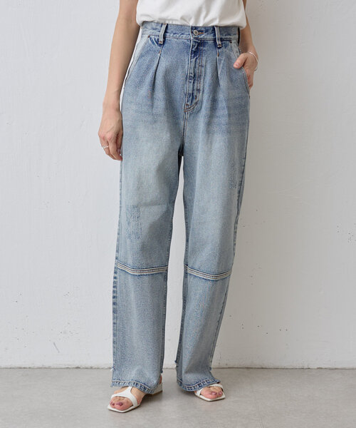 BEARDSLEY（ビアズリー）の「《FRIPIER》ダメージバレルデニム（デニムパンツ・レディース・インディゴブルー・36/38）」の9枚目の写真
