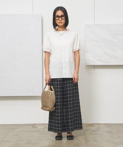 J.PRESS YORK STREET(ジェイプレスヨークストリート)の「【WOMEN】リネンライクリラックス ワイドパンツ(その他パンツ・レディース・グレー系/ライトグリーン系/ネイビー系/ダルブルー系/ブラック系3・F)」の6枚目の写真
