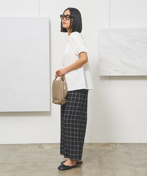 J.PRESS YORK STREET(ジェイプレスヨークストリート)の「【WOMEN】リネンライクリラックス ワイドパンツ(その他パンツ・レディース・グレー系/ライトグリーン系/ネイビー系/ダルブルー系/ブラック系3・F)」の7枚目の写真