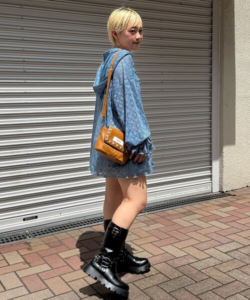 CIAOPANIC（チャオパニック）の「レースメローフーディートップス（Tシャツ/カットソー・レディース・ブラック/アイボリー/オフホワイト/ブラウン/カーキ/サックスブルー・ONE SIZE）」の8枚目の写真