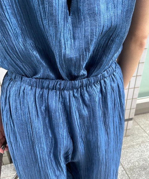 AIC.（エーアイシー）の「ビンテージサテンイージーパンツ/セットアップ可能（その他パンツ・レディース・グレイッシュベージュ/ネイビー・FREE）」の8枚目の写真