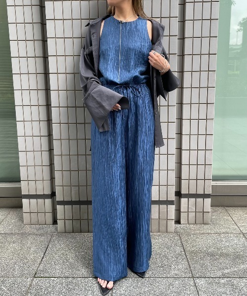 AIC.（エーアイシー）の「ビンテージサテンイージーパンツ/セットアップ可能（その他パンツ・レディース・グレイッシュベージュ/ネイビー・FREE）」の11枚目の写真