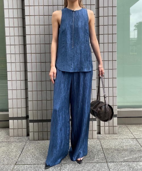 AIC.（エーアイシー）の「ビンテージサテンイージーパンツ/セットアップ可能（その他パンツ・レディース・グレイッシュベージュ/ネイビー・FREE）」の13枚目の写真