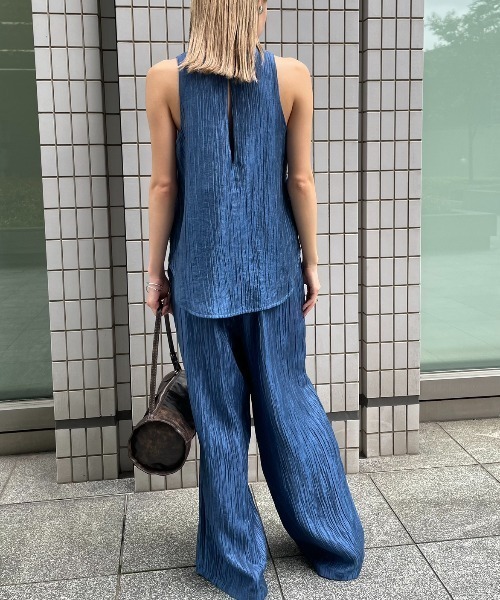 AIC.（エーアイシー）の「ビンテージサテンイージーパンツ/セットアップ可能（その他パンツ・レディース・グレイッシュベージュ/ネイビー・FREE）」の14枚目の写真