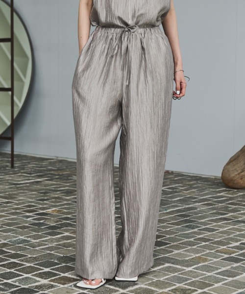 AIC.（エーアイシー）の「ビンテージサテンイージーパンツ/セットアップ可能（その他パンツ・レディース・グレイッシュベージュ/ネイビー・FREE）」の16枚目の写真