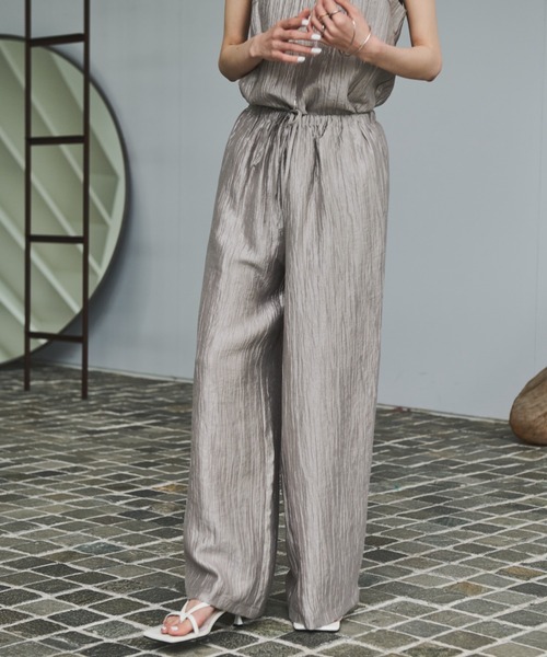 AIC.（エーアイシー）の「ビンテージサテンイージーパンツ/セットアップ可能（その他パンツ・レディース・グレイッシュベージュ/ネイビー・FREE）」の17枚目の写真