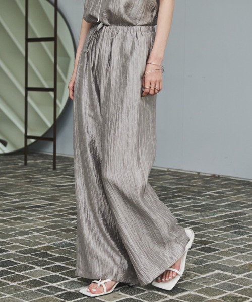 AIC.（エーアイシー）の「ビンテージサテンイージーパンツ/セットアップ可能（その他パンツ・レディース・グレイッシュベージュ/ネイビー・FREE）」の18枚目の写真