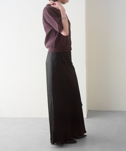 Omekashi（オメカシ）の「半袖強撚スウェットライクポケットカーディガン（カーディガン/ボレロ・レディース・オフホワイト/ピンク/ブラウン/ブラック/ベージュ・FREE）」の17枚目の写真