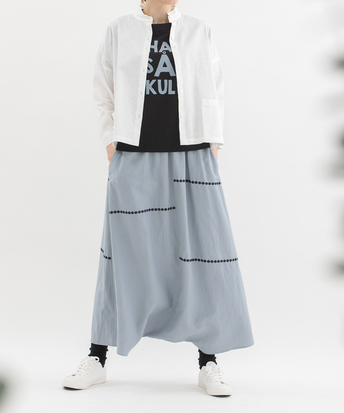 nop de nod(ノップドゥノッド)の「リネンコットンダッチカラージャケットシャツ(シャツ/ブラウス・レディース・オフホワイト/ブラック/ライトブルー/カーキ・M)」の14枚目の写真