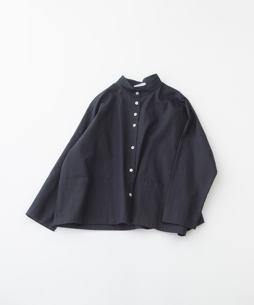 nop de nod(ノップドゥノッド)の「リネンコットンダッチカラージャケットシャツ(シャツ/ブラウス・レディース・オフホワイト/ブラック/ライトブルー/カーキ・M)」の5枚目の写真