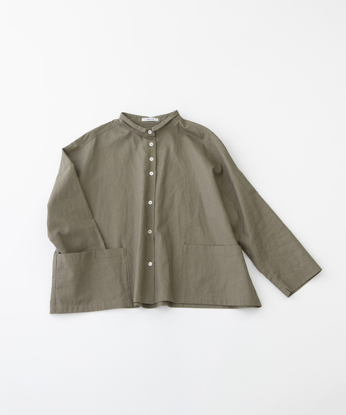 nop de nod(ノップドゥノッド)の「リネンコットンダッチカラージャケットシャツ(シャツ/ブラウス・レディース・オフホワイト/ブラック/ライトブルー/カーキ・M)」の6枚目の写真