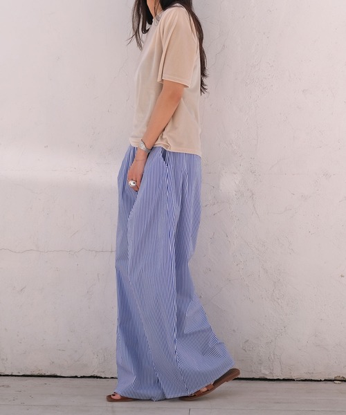 AKTE(アクテ)の「ベロアTシャツ(Tシャツ/カットソー・レディース・ピンク/サンドベージュ/ネイビー・FREE)」の5枚目の写真