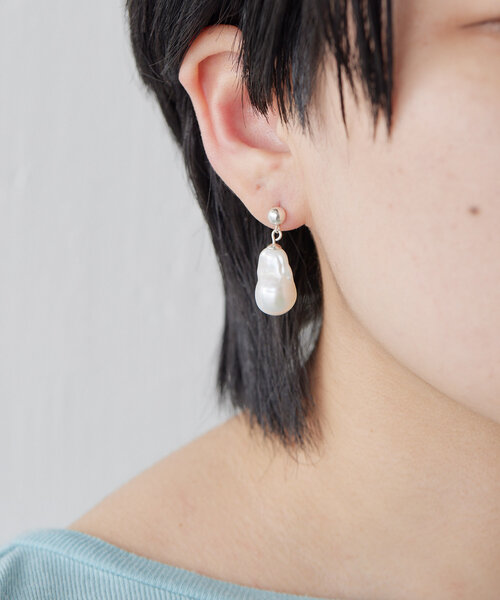 ripsalis バロックパール ピアス(両耳用) fall〈pearl top