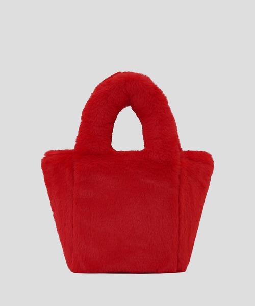 JNBY(ジェーエヌビーワイ)の「HOME Fur Mini Tote bag / ファーミニバッグ(ハンドバッグ・レディース・レッド・ONE SIZE)」の2枚目の写真