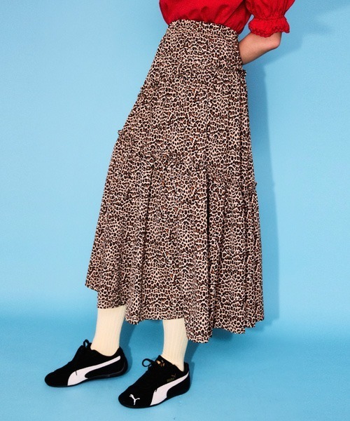 Candy Stripper（キャンディストリッパー）の「ANIMAL TIERED スカート（スカート・レディース・オフホワイト/ベージュ・FREE）」の2枚目の写真
