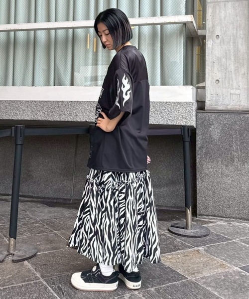 Candy Stripper（キャンディストリッパー）の「ANIMAL TIERED スカート（スカート・レディース・オフホワイト/ベージュ・FREE）」の9枚目の写真