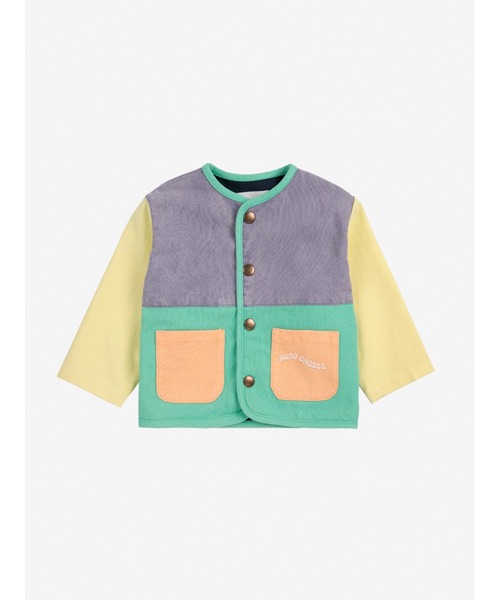 BOBO CHOSES(ボボショーズ)の「Color block woven jacket(ノーカラージャケット・キッズ・マルチ・24MONTH/18MONTH/12MONTH/9MONTH/6MONTH)」の1枚目の写真