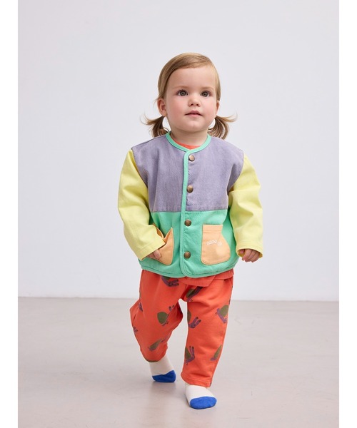 BOBO CHOSES(ボボショーズ)の「Color block woven jacket(ノーカラージャケット・キッズ・マルチ・24MONTH/18MONTH/12MONTH/9MONTH/6MONTH)」の5枚目の写真