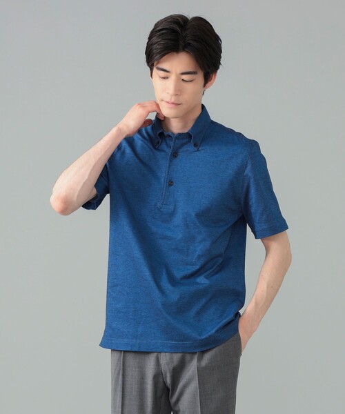 BRILLA per il gusto（ブリッラペルイルグースト）の「【別注】GUY ROVER / ボタンダウン カノコ メランジ ポロシャツ（ポロシャツ・メンズ・インディゴブルー/ブラウン系その他4・L/M/S/XS/XL）」の2枚目の写真