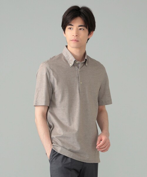 BRILLA per il gusto（ブリッラペルイルグースト）の「【別注】GUY ROVER / ボタンダウン カノコ メランジ ポロシャツ（ポロシャツ・メンズ・インディゴブルー/ブラウン系その他4・L/M/S/XS/XL）」の6枚目の写真