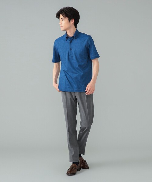 BRILLA per il gusto（ブリッラペルイルグースト）の「【別注】GUY ROVER / ボタンダウン カノコ メランジ ポロシャツ（ポロシャツ・メンズ・インディゴブルー/ブラウン系その他4・L/M/S/XS/XL）」の10枚目の写真