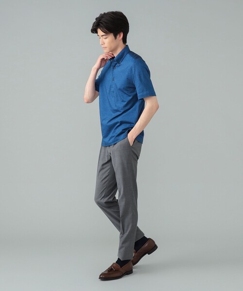 BRILLA per il gusto（ブリッラペルイルグースト）の「【別注】GUY ROVER / ボタンダウン カノコ メランジ ポロシャツ（ポロシャツ・メンズ・インディゴブルー/ブラウン系その他4・L/M/S/XS/XL）」の11枚目の写真