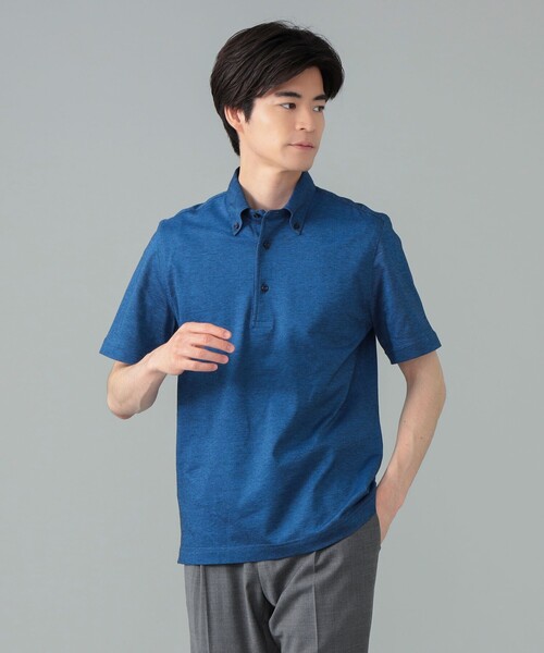 BRILLA per il gusto（ブリッラペルイルグースト）の「【別注】GUY ROVER / ボタンダウン カノコ メランジ ポロシャツ（ポロシャツ・メンズ・インディゴブルー/ブラウン系その他4・L/M/S/XS/XL）」の12枚目の写真