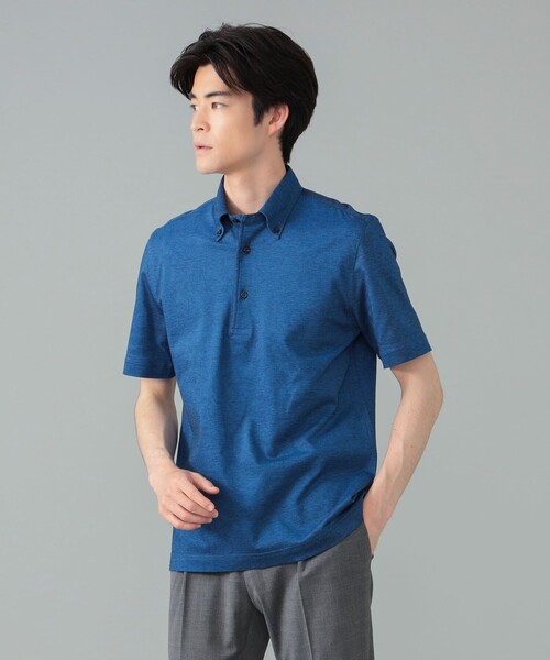 BRILLA per il gusto（ブリッラペルイルグースト）の「【別注】GUY ROVER / ボタンダウン カノコ メランジ ポロシャツ（ポロシャツ・メンズ・インディゴブルー/ブラウン系その他4・L/M/S/XS/XL）」の13枚目の写真