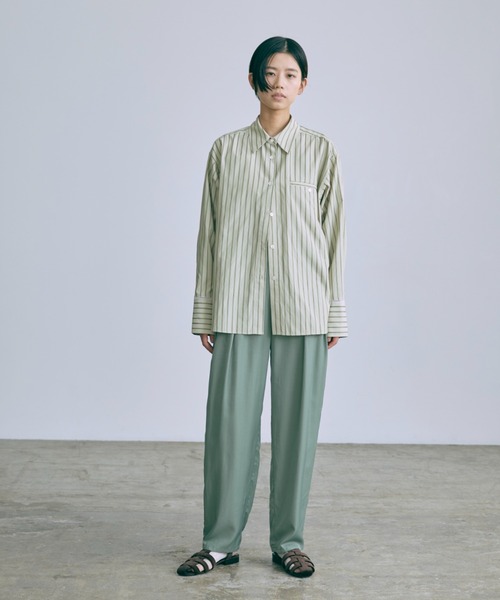 EN NEUME（エンノイム）の「Stripe Over Shirts（シャツ/ブラウス・レディース・ベージュ/ブルー/グリーン・FREE）」の21枚目の写真