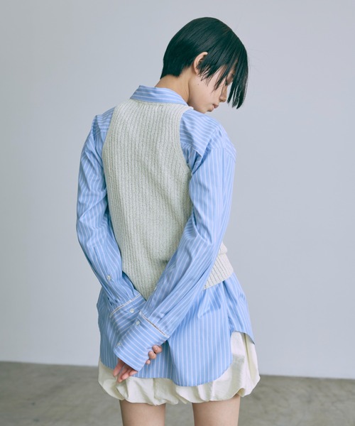 EN NEUME（エンノイム）の「Stripe Over Shirts（シャツ/ブラウス・レディース・ベージュ/ブルー/グリーン・FREE）」の12枚目の写真