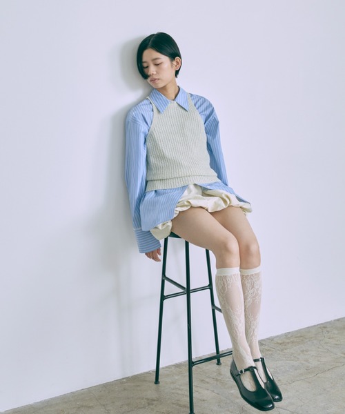 EN NEUME（エンノイム）の「Stripe Over Shirts（シャツ/ブラウス・レディース・ベージュ/ブルー/グリーン・FREE）」の16枚目の写真