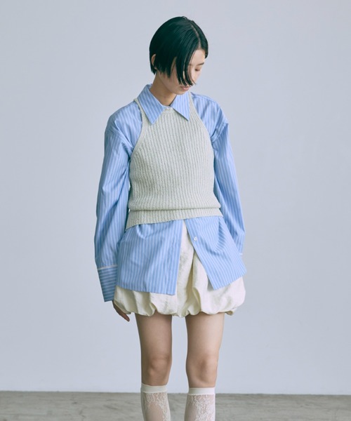 EN NEUME（エンノイム）の「Stripe Over Shirts（シャツ/ブラウス・レディース・ベージュ/ブルー/グリーン・FREE）」の13枚目の写真
