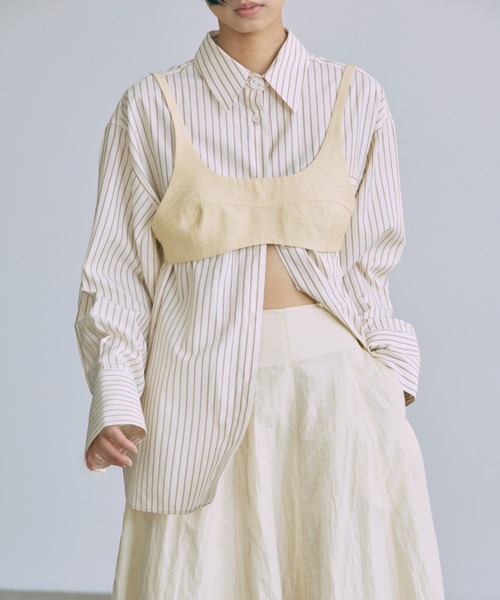 EN NEUME（エンノイム）の「Stripe Over Shirts（シャツ/ブラウス・レディース・ベージュ/ブルー/グリーン・FREE）」の9枚目の写真