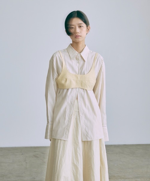 EN NEUME（エンノイム）の「Stripe Over Shirts（シャツ/ブラウス・レディース・ベージュ/ブルー/グリーン・FREE）」の5枚目の写真