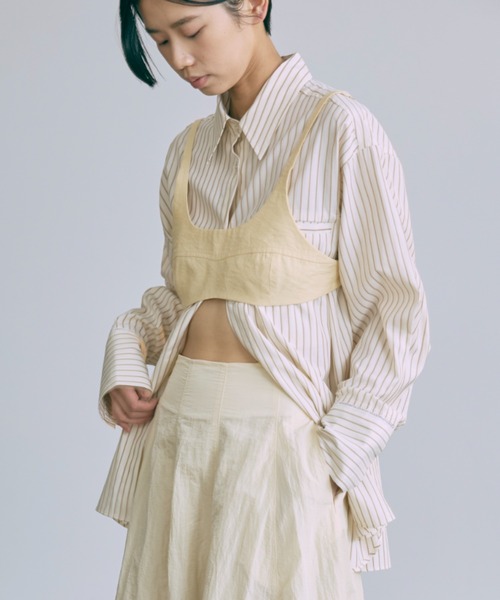 EN NEUME（エンノイム）の「Stripe Over Shirts（シャツ/ブラウス・レディース・ベージュ/ブルー/グリーン・FREE）」の8枚目の写真