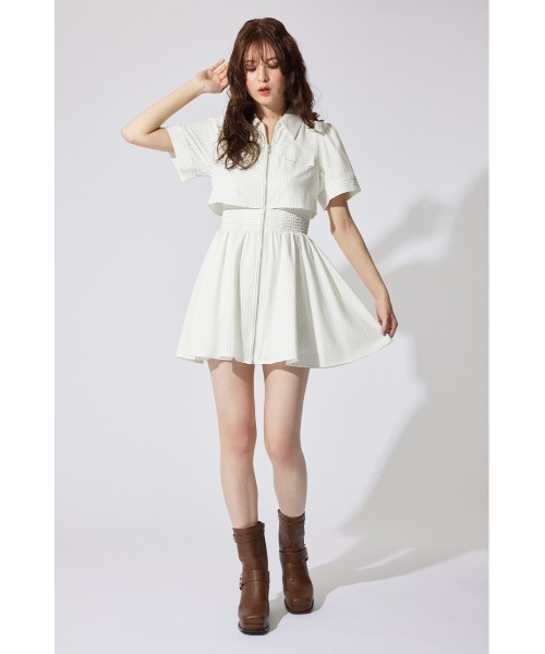 rienda（リエンダ）の「バストフレアミニワンピース 秋服（ワンピース・レディース・ライトブルー/ブラック/ベージュ系その他/ホワイト系その他・SMALL/MEDIUM）」の6枚目の写真