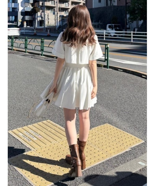 【タグ付き・新品未使用品】rienda バストフレアミニワンピース rienda | 【岡崎紗絵さん着用アイテム】バストフレアミニ