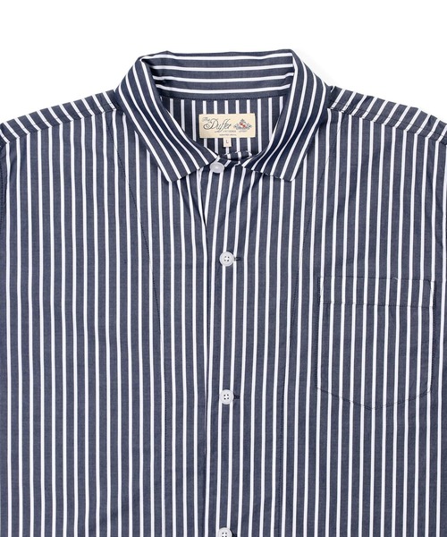 The DUFFER of ST.GEORGE(ザダファーオブセントジョージ)の「JAMES FABRIC 3Q STRIPE SHIRT OUTER:ジェームスファブリック 7分袖 シャツアウター(シャツ/ブラウス・メンズ・グレー/ネイビー・MEDIUM/LARGE)」の12枚目の写真