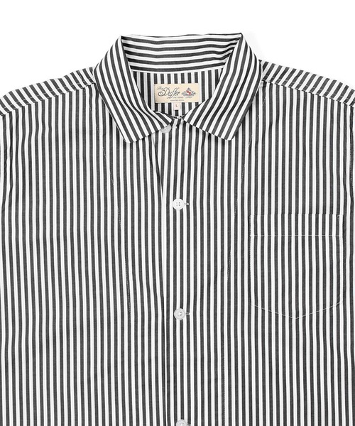 The DUFFER of ST.GEORGE(ザダファーオブセントジョージ)の「JAMES FABRIC 3Q STRIPE SHIRT OUTER:ジェームスファブリック 7分袖 シャツアウター(シャツ/ブラウス・メンズ・グレー/ネイビー・MEDIUM/LARGE)」の11枚目の写真