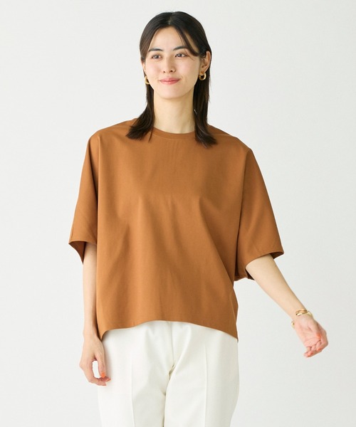 I.T.'S international(イッツインターナショナル)の「バックジップTシャツ(Tシャツ/カットソー・レディース・ブラック/サックスブルー/ブラウン系その他/オフホワイト・フリー)」の4枚目の写真