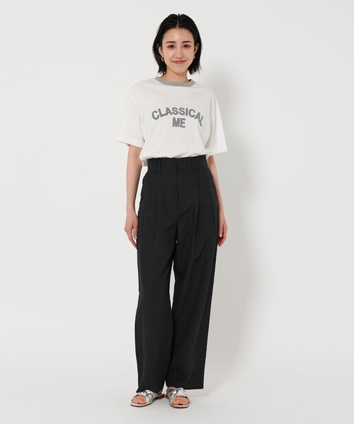BEAUTY&YOUTH UNITED ARROWS(ビューティーアンドユースユナイテッドアローズ)の「ポリエステルブレンド バックゴム タックワイドパンツ(その他パンツ・レディース・ダークブラウン/ブラック/ナチュラル/グレー系・M/L/XS/S)」の8枚目の写真