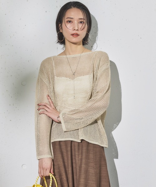Aquascutum 日本製 カシミヤ混 ラメ ニット ラメノットニット